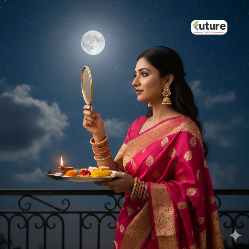 Karva Chauth Ritual Portrait: Capturing Tradition and Devotion Through AI Art