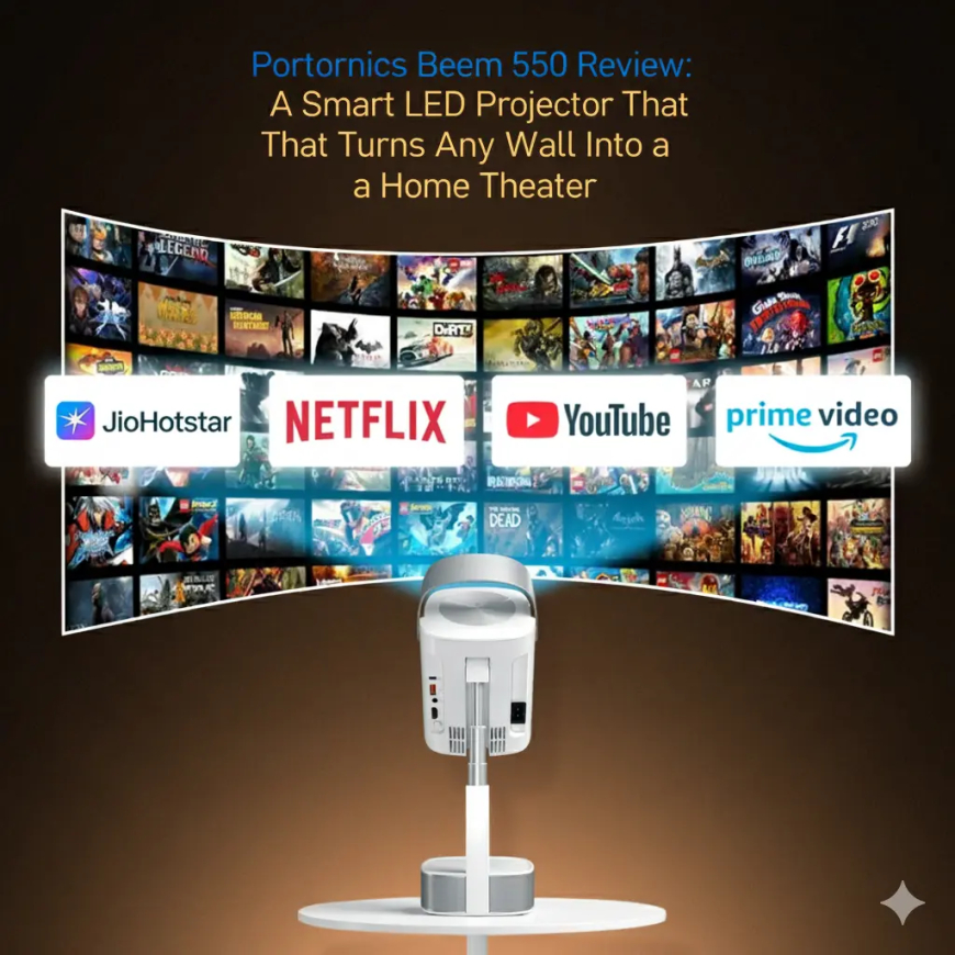 Portronics Beem 550 Review: A Smart LED Projector That Turns Any Wall Into a Home Theater